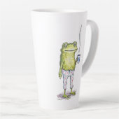Half slapend in kikkerpyjama latte mok (Rechterhoek)