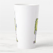 Half slapend in kikkerpyjama latte mok (Voorkant)