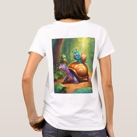 Half Sleeve Oversized Tshirt voor Dames, Ronde Hal (Achterkant)