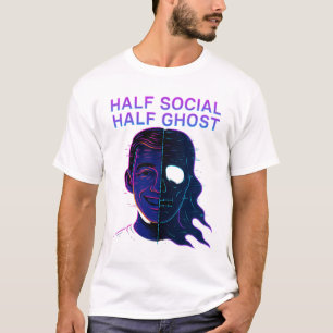 Half Sociaal Half Geest Introvert Antisociale Humo T-shirt