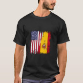 Half Spaans Flag Hoodie  Spanje US T-shirt (Voorkant)