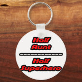 Half tante Half Superheld Sleutelhanger (Voorkant)