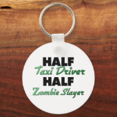 Half taxichauffeur Half Zombie Slayer Sleutelhanger (Voorkant)