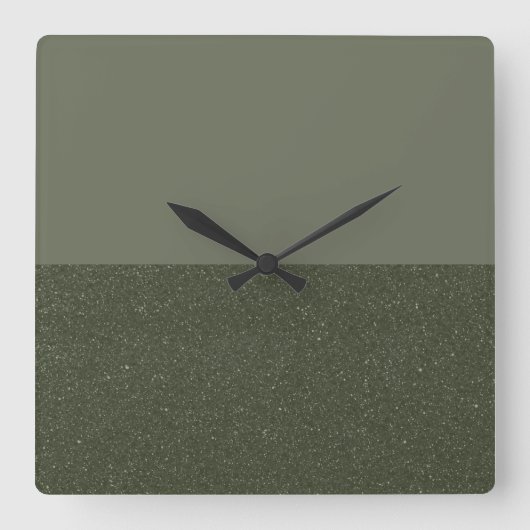 Half Textured Mosgroene Wandklok (Voorkant)