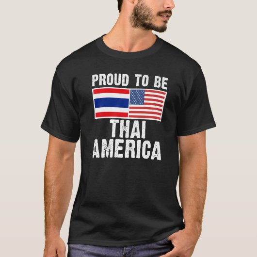 Half thai Half American  Thailand Flag T-shirt (Voorkant)