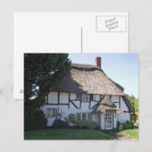 Half-Timbered Thatched Briefkaart van de Katoen (Voorkant / Achterkant)