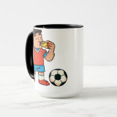 Half Time Snack – Funny Soccer Pizza Mok (Voorkant links)