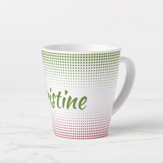 Half-Tone kerstster, speciaal aangepast Latte Mok (Rechterhoek)
