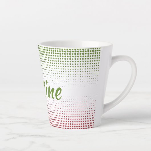 Half-Tone kerstster, speciaal aangepast Latte Mok (Rechts)