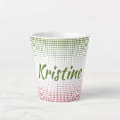 Half-Tone kerstster, speciaal aangepast Latte Mok (Voorkant)