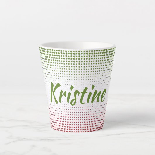 Half-Tone kerstster, speciaal aangepast Latte Mok (Voorkant)