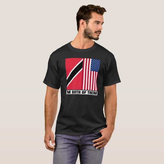 Half Trinbagonian American DNA Trinidad And Tobago T-shirt (Voorkant volledig)