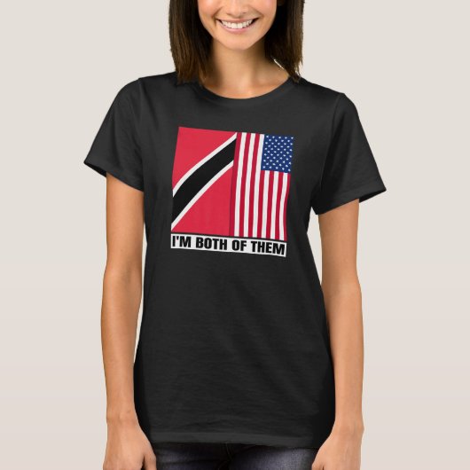 Half Trinbagonian American DNA Trinidad And Tobago T-shirt (Voorkant)