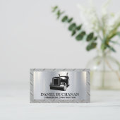 Half Truck-logo | Metalen borstel | Stalen rand Visitekaartje (Staand voorkant)