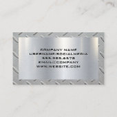 Half Truck-logo | Metalen borstel | Stalen rand Visitekaartje (Achterkant)