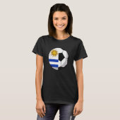 Half Uruguay Flag Half Football Soccer T-shirt (Voorkant volledig)