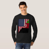 Half USA Flag Half Afghanistan Flag American Afgha T-shirt (Voorkant volledig)