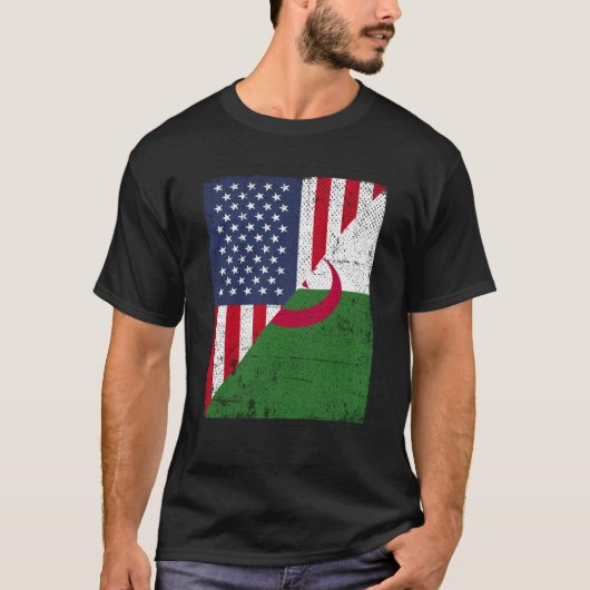 Half USA Flag Half Albania Flag American Albanian  T-shirt (Voorkant)