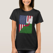 Half USA Flag Half Albania Flag American Albanian  T-shirt (Voorkant)