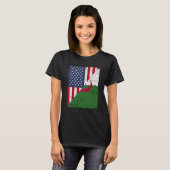 Half USA Flag Half Albania Flag American Albanian  T-shirt (Voorkant volledig)