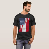 Half USA Flag Half Austria Flag American Austrian T-shirt (Voorkant volledig)