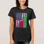 Half USA Flag Half Azerbaijan Flag American Azerba T-shirt (Voorkant)