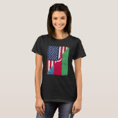 Half USA Flag Half Azerbaijan Flag American Azerba T-shirt (Voorkant volledig)