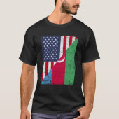 Half USA Flag Half Azerbaijan Flag American Azerba T-shirt (Voorkant)
