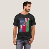 Half USA Flag Half Azerbaijan Flag American Azerba T-shirt (Voorkant volledig)
