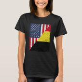 Half USA Flag Half Belgium Flag American Belgian T-shirt (Voorkant)