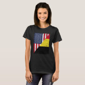 Half USA Flag Half Belgium Flag American Belgian T-shirt (Voorkant volledig)