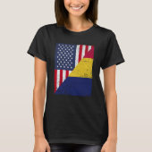 Half USA Flag Half Chad Flag American Chadian T-shirt (Voorkant)