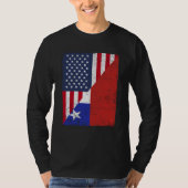 Half USA Flag Half Chile Flag American Chilean T-shirt (Voorkant)