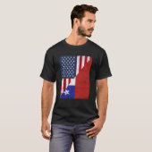 Half USA Flag Half Chile Flag American Chilean T-shirt (Voorkant volledig)