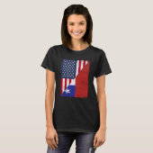 Half USA Flag Half Chile Flag American Chilean T-shirt (Voorkant volledig)