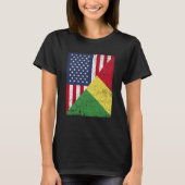 Half USA Flag Half Congo Flag American Congolese T-shirt (Voorkant)