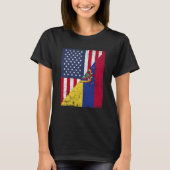 Half USA Flag Half Ecuador Flag American Ecuadoria T-shirt (Voorkant)