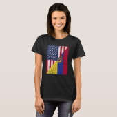 Half USA Flag Half Ecuador Flag American Ecuadoria T-shirt (Voorkant volledig)