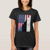 Half USA Flag Half Estonia Flag American Estonian T-shirt (Voorkant)