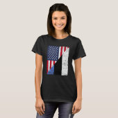Half USA Flag Half Estonia Flag American Estonian T-shirt (Voorkant volledig)