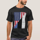 Half USA Flag Half Estonia Flag American Estonian T-shirt (Voorkant)