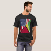 Half USA Flag Half Guyana Flag American Guyanian T-shirt (Voorkant volledig)