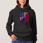 Half USA Flag Half Haiti Flag American Haitian Hoodie (Voorkant)