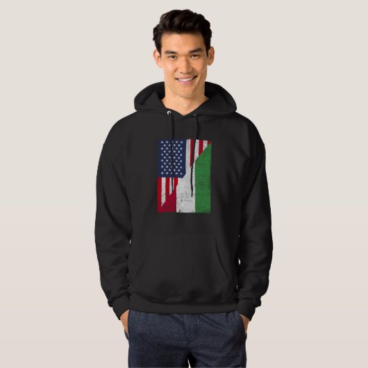 Half USA Flag Half Hungary Flag American Hungarian Hoodie (Voorkant volledig)