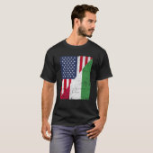 Half USA Flag Half Hungary Flag American Hungarian T-shirt (Voorkant volledig)