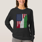 Half USA Flag Half Hungary Flag American Hungarian T-shirt (Voorkant)