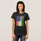 Half USA Flag Half India Flag American Indian T-shirt (Voorkant volledig)