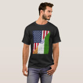 Half USA Flag Half India Flag American Indian T-shirt (Voorkant volledig)