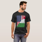 Half USA Flag Half Italy Flag American Italian T-shirt (Voorkant volledig)