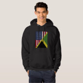 Half USA Flag Half Jamaica Flag American Jamaican Hoodie (Voorkant volledig)